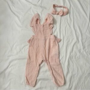 Toddler jumpsuit with matching headband